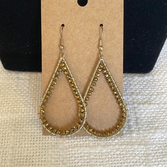 💐5/25 teardrop faceted beads detail statement earrings - Picture 1 of 6